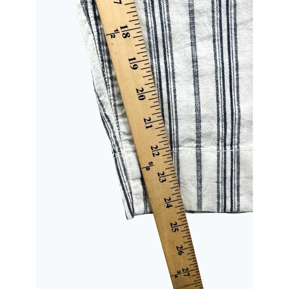 Madewell Linen Cotton Striped Paperbag Pants With Belted Waist Size S - Picture 5 of 15